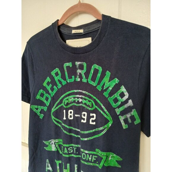 Vintage Abercrombie & Fitch Athletic Dept Mens T-Shirt Large Muscle Navy Blue* - Picture 9 of 14